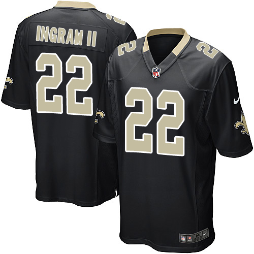 Nike Saints #22 Mark Ingram II Black Team Color Youth Stitched NFL Elite Jersey - Click Image to Close